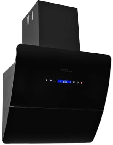 vidaXL Wandhaube Edelstahl 756 m³/h 60 cm Schwarz