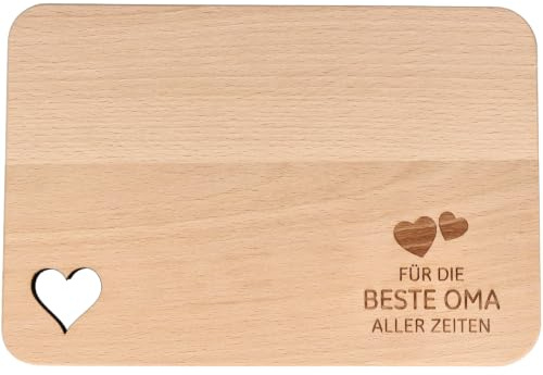 Spruchreif Frühstücksbrettchen „Beste Oma aller Zeiten“ – Geschenk für Oma mit Herzmotiv