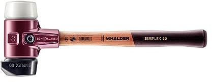 Maillet HALDER SIMPLEX Caoutchouc chargé, avec pied intégré/superplastique, avec boîtier en fonte malléable et manche en bois de haute qualité - D=60 mm - 3027.260