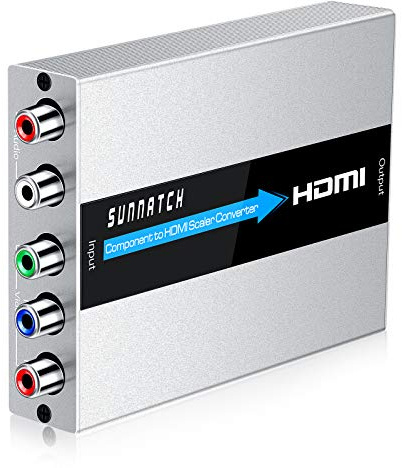SUNNATCH Aluminum Component to HDMI Converter with Scaler Function, RGB/YPbPr to HDMI Adapter, 1080P Support, 6 Ports