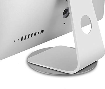 Base girevole per monitor per computer 360 °, 8.5in Supporto per giradischi per monitor in lega di alluminio argento silicone antiscivolo per computer, laptop, piante in vaso, arte e artigianato