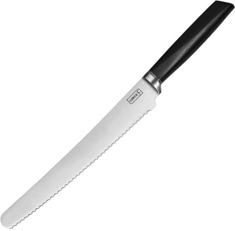 Lurch 230410 TANGO Brotmesser mit 23cm Wellenschliffklinge aus korrisionsbeständigem 3CR14 Messerstahl, Schwarz, Edelstahl
