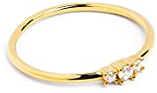 SINGULARU - Anillo Trini Spark - Anillo de Plata de Ley 925 con Acabado Baño de Oro de 18 Kt. - Joyas para Mujer - Hecho en España - Varios Acabados y Tallas