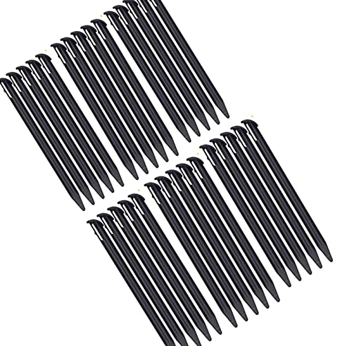XHBTS Lot de 30 stylets de rechange en plastique compatibles avec Nintendo New 3DS XL, New 3DS LL (Noir)