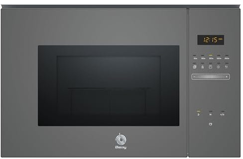 Balay 3CG5172A2 - Microondas, electrónico, Encastrable sin marco, 38 cm, 20 l, 5 F, Aqualisis, Ap. lateral izquierda, Control Deslizante, 8 recetas, Lanzamiento 202, Cristal Gris Antracita