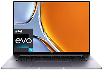 HUAWEI MateBook 16s | 16 2.5K Touch Display | Intel12th Core i9-12900H | 16GB RAM | 1TB SSD | Windows 11 | QWERTZ | Grau | Schlankes Metallgehäuse | Fingerabdrucksensor | TÜV Rheinland low blue light
