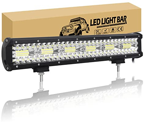 RIGIDON 17 Zoll 45cm 360W Led Arbeitsscheinwerfer Bar, 12V 24V Led Lichtleiste KFZ, Arbeitslichtleiste Arbeitslicht Beleuchtung für 4x4 Offroad Auto Traktor SUV PKW LKW Fahrzeuge, 6000K Weiß