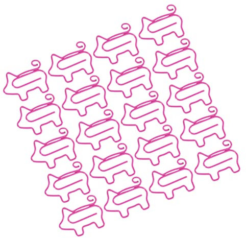 Lurrose 40stücke Metall-büroklammern in Schweineform Cartoon-design Bunte Büroklammern Für Schule Und Homeoffice Praktische Papieraktenhalter