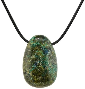PURAJA Pendentif en pierre précieuse en véritable pierre naturelle | Collier en cristal avec pendentif goutte et élégant cordon | Pierre de guérison/pierre porte-bonheur de qualité