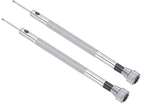 CoCud Mini Tournevis Fendu, Taille 1.0mm Longueur 90mm, Tournevis à Tête Plate en Acier au Carbone Noir - (pour Lunettes, Montres), Lot de 2