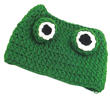 FRCOLOR Chapeau Créatif en Peluche Vert pour Chiens et Chats, Confortable et Chaud, pour Pâques et Réunions de Noël, Bonnet Doux et Élégant pour Animaux de Compagnie