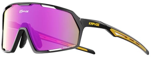 KAPVOE Polarisiert Fahrradbrille Herren Damen MTB Brille TR90 Rahmen Rennrad Brille UV400 Schutz Radbrille Sport Sonnenbrille für Radfahren Laufen Volleyball Baseball Golf Radsportbrille K160