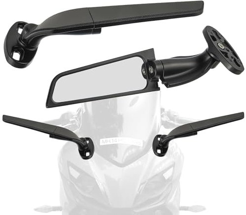 CDDCWZ Motorrad Spiegel, 2 Stück 360° Drehbarer Lenkerendenspiegel für Moped Roller Seitenspiegel