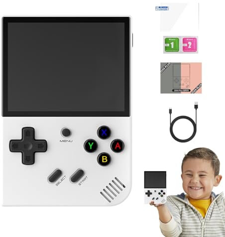 Wezalget Console di gioco RG35XX Plus,Console di gioco portatile retrò RG35XX Plus,Lettore video tascabile portatile con schermo IPS da 3,5 pollici - Console di gioco Wi-Fi con batteria di grande