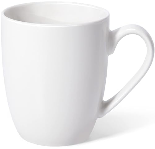 Generisch Tasse à thé en céramique blanche de 400 ml avec anse solide en forme de C
