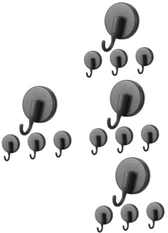 Paquete de 4 ganchos con ventosa para ducha de pared, fuerte potencia de succión para colgar abrigos, ropa y toallas, color gris