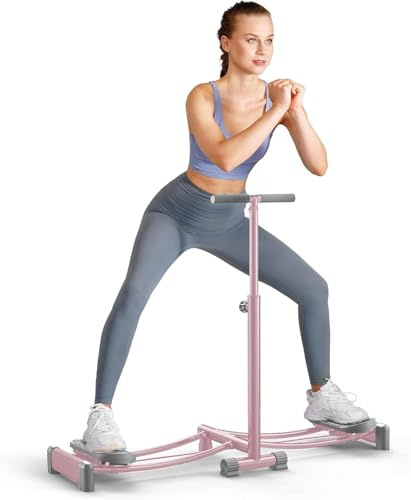 Macchina da Sci Simulata, Altezza Regolabile, Dispositivo di Allenamento per Gambe e Pavimento Pelvico, Cardio Fitness Divertente