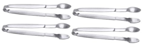OUNONA 2 Sätze Zuckerzange Aus Edelstahl Eisklemme Silber Greifer Klumpen Lebensmittelzange Eiszange Silver 2 Stück * 2