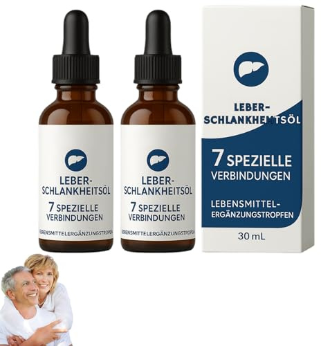 Leber-Schlankheitsöl, Natürliche Körperpflege Tropfen, Leber Orale flüssigkeit, Leberentgiftungstropfen, Peptid Komplex Serum, Natürliche pflanzlichen Extrakten 30ML (2 Stück)