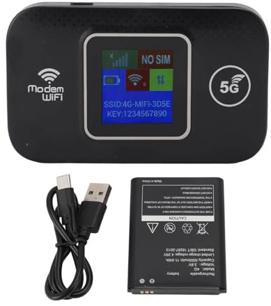 Mobiles WLAN für Unterwegs, 4G LTE WiFi Router bis zu 300Mbps mit LCD Display für Europa Unterstützt 10 Geräte mit Micro SIM Steckplatz und USB Stromversorgung