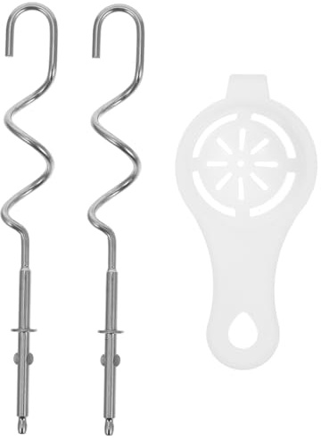 VALICLUD Knethaken Aus Edelstahl Für Handmixer 2 Stück Mit Eiertrenner Ersatzteile Für Küchenmixer Leicht Zu Reinigen Effizientes Kneten Und Backen Zubehör