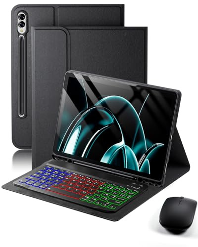 Clavier Souris Coque pour Samsung Galaxy Tab S11 Ultra (2025) 14.6 Pouces Étui Bluetooth sans Fil Français (AZERTY)(QWERTY) Mode Double Rétroéclairé Clavier Protection Backlight Keyboard Case
