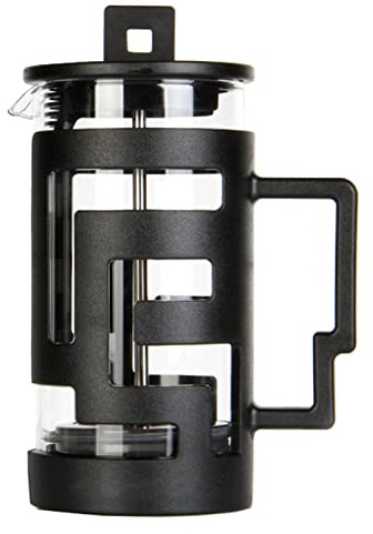 WOHPNLE de prensa francesa, Maze Shell de prensa francesa Mango vertical Filtración efectiva de vidrio con pantalla de filtro y anillos de sellado (Negro 350ML)