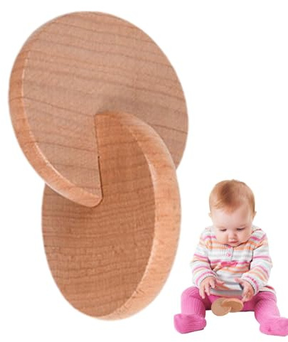 Steckscheiben aus Holz - Stoppt unsicheres Spielen, Greifspielzeug aus reinem Buchenholz für kleine Hände, Entwicklung der Greifzange + Abrollwirkung,