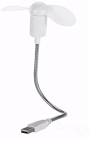 REY Mini ventilateur USB blanc avec câble flexible de 17 cm, classement énergétique A+++.
