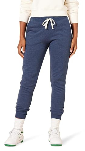 Amazon Essentials Pantalon de jogging en tissu-éponge pour femme ,Navy Heather,US S (EU S - M)
