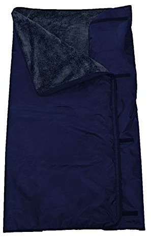 MEDDAX Wickeldecke für Rollstuhl Scooter wasserabweisend und winddicht navyblau M/L - XL/XXL (M/L (115 x 145 cm))