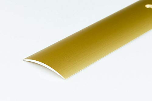 TMW Profiles 2M Aluminium Door Threshold 40mm – Gold – Screw-Fix Transition Trim 2m Length LPOS (Gold)