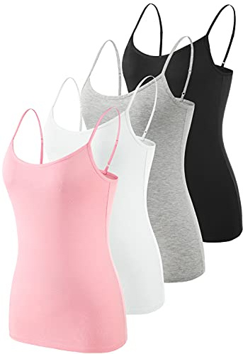 vislivin Femme Débardeur Bretelles Spaghetti Ajustable Camisole de Base Camis Débardeur