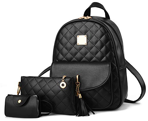 EVEOUT Borse a zainetto da donna in Pelle PU Zainetto Casual per il Lavoro Scolastico Itinerante Borsa a Tracolla Zaino Set