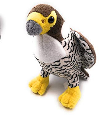 Onwomania Peluche di peluche animale falco bianco uccello rapace, 18 cm