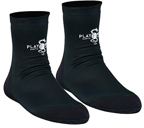Playwell Martial Arts/MMA School Tatami Indoor Mat Grappling Foot Socks - Black/Black- NEW (Large)