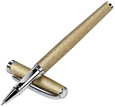 Zalantan Nice pens,luxury pen with cace,fancy pens Ballpoint Pen Smooth writing experience stylish design effortless writing executive pen-Gift Box with 0.5mm Black Extra 2 Refill (Gold)