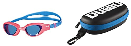 ARENA The One Junior Anti-Fog Schwimmbrille für Kinder, Schwimmbrille mit Breiten Gläsern & Swim Brillenetui, Brillenetui Hardcase, Brillenetui Hartschale, Schwarz