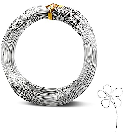 18 Gauge 1mm Aluminum Craft Wire, GLADFRESIT 10M Bendable Metal Wire for Crafting, Sculpting, Floral Jewelry Making (Silver)