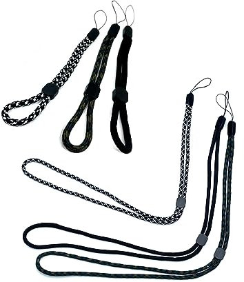 KQNM Lot de 6 lanières de Cordon réglables en Nylon,Lanyard Dragonne，Longue lanière，Poignet Dragonnes,Tour de Cou，pour téléphone Portable, Appareil Photo, clés, clés USB (3 Longs et 3 Courts)