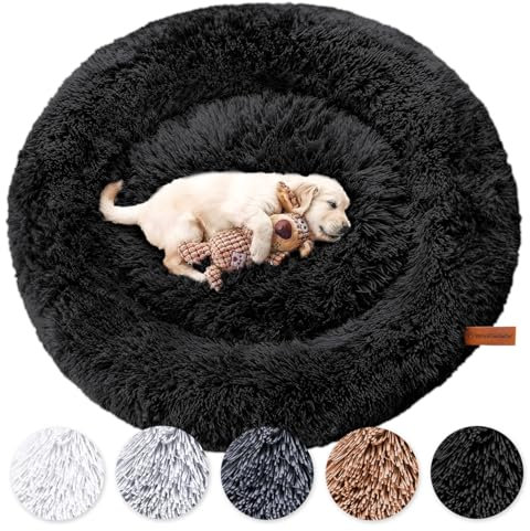 Wahre Tierliebe Hundebett Fluffy Wolke - Das Original, mit waschbarem Bezug Hundekissen, Hundekorb, Flauschiges Hundebett für große, mittelgroße & kleine Hunde