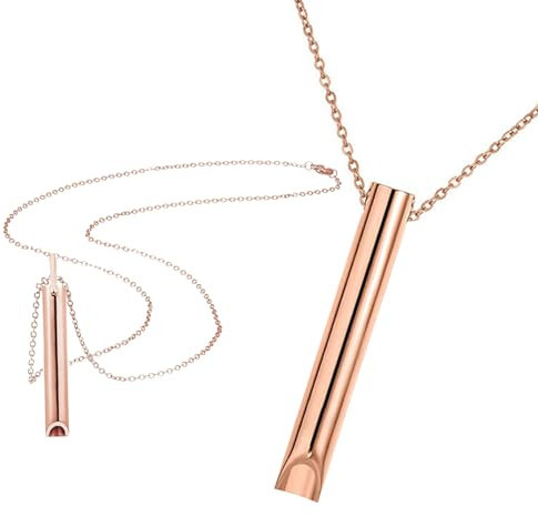 ARONRAVE Collar de acero inoxidable para aliviar el estrés y la ansiedad, collar de meditación con respiración consciente, longitud de cadena de 55 cm