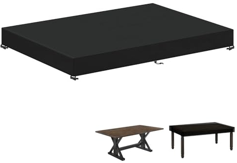 LAMUNI Housse Table de Jardin 190x100x15cm Housse Salon de Jardin, Bâche Table Jardin Rectangulaire Housse pour Plateau de Table Jardin, Tissu Oxford 420D Imperméable Housses de Meuble de Jardin