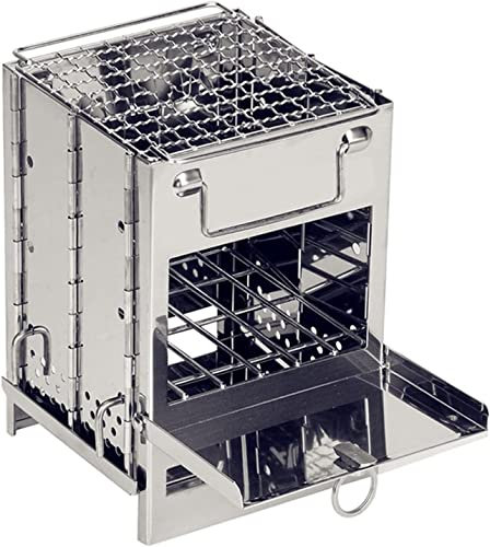 Parrilla de Gas para exteriores, parrilla plegable portátil, estufa plateada para acampar, senderismo, asador, barbacoa de carbón, juego de horno doméstico para