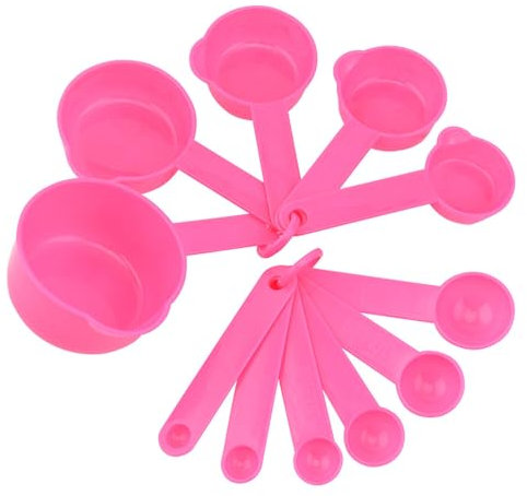 Juego de 11 cucharas medidoras de plástico, juego de cucharas y tazas de medición sin BPA, herramienta de medición para azúcar, sal líquida, multifuncional, cucharas medidoras de agarre suave