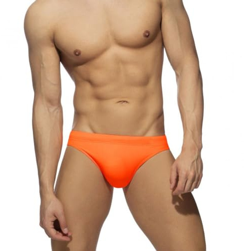 RQPYQF Costume Slip Uomo Mare, Nuoto Swimming Brief Con Coulisse Regolabile, Taglia M - XXL YK2401 (Arancia)