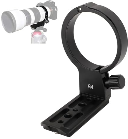 Anneau de Montage de Trépied de Pied de Remplacement pour Collier D'Objectif, Base de Support de Collier D'Objectif avec Trou de Vis de 1/4 3/8 Pouces, Collier de Trépied à