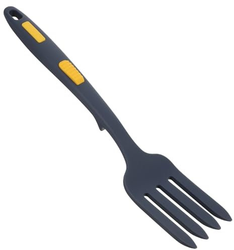 Cabilock Fourchette Cuisine En Silicone Antiadhésive, Grosse Fourchette à Pâtes Bleu Profond, Résistante à La Chaleur, Utilisée Pour Nouilles Et Salade, Ustensile Pratique Cuisine Quotidienne