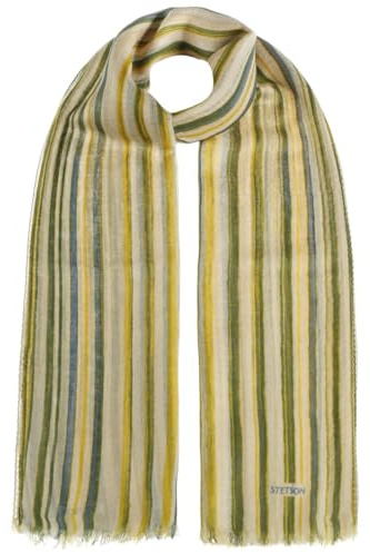 Stetson Lurano Wool Sommarsjal Damer/Herrar - randig sjal med fransar Vår-sommar Vår Sommar - One Size blå-grön