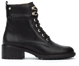 Pikolinos Medina Botines de Tacón Mujer | en Cuero | Cordones y Cremallera | Negro